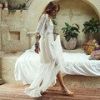 Crochet White Knitted Beach Cover up dress Tunic Long Pareos Bikinis Cover ups Swim Cover up Robe Plage Beachwear - LXF8374W1 - One Size