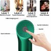 Mini Massage Gun Small Pocket Size Portable Compact Percussion Massager for Travel Gym, 4 Heads 4 Speed - Green
