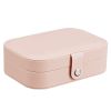 Jewelry Organizer Jewelry Box for Women Double Layer Travel for Necklace Earring Rings PU Leather Jewelry Holder Case - Pink