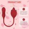 Rose Sex Toy Dildo Vibrator - 2in1 Rose Sex Stimulator for Women with 9 Tongue Licking & Thrusting Dildo G Spot Vibrators - Rose