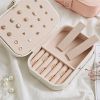 Jewelry Organizer Jewelry Box for Women Double Layer Travel for Necklace Earring Rings PU Leather Jewelry Holder Case - white