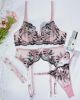 Sexy Lingerie Women Sexy Embroidery Lace Three Points with Cutout Seductive Set - S - Black