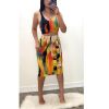 Summer Sexy Temperament Women's Tie-dye Suspender Skirt Set Two-piece Night Club - Purple - L