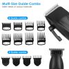 Cordless Clipper Trimmer Set for Men Electric Barber Clipper Hair Cutting Combo Set Beard T Outliner Shaver Trimmers Haircut Grooming Kit - Black