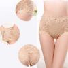 4 Pcs Womens Lace Sexy Bikini Panties Plus Size Boyshorts Panties High Waist Briefs Underwear,Black Blue Beige Pink - Default