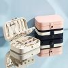 Jewelry Organizer Jewelry Box for Women Double Layer Travel for Necklace Earring Rings PU Leather Jewelry Holder Case - Pink