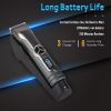 Bosonshop Professional Cordless Rechargeable Hair Clipper Kit for Men with Charging Base for Barbers 4 Guide Combs & 5 Speeds - Gray