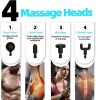 Mini Massage Gun Small Pocket Size Portable Compact Percussion Massager for Travel Gym, 4 Heads 4 Speed - Pink