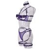 Lingerie Sexy Temptation Complex Shoulder Strap Interwoven Four Piece Suit Steel Ring Sexy Uniform - S - Purple