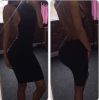 Sexy backless deep v neck night club dress summer women bodycon party bandage sun dress vestidos - Black - M