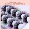 Eyelashes Natural Faux Mink Lashes Wispy Fluffy Curly 3D Effect Fake Eyelashes 7 Pairs Pack for Daily Halloween Cosplay Costume Eyelashes  - Color